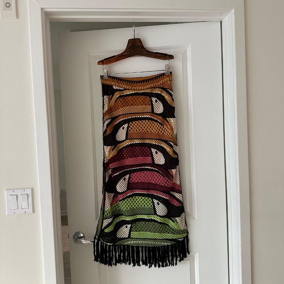 Farm Rio Multicolor Toucan Tree Crochet Skirt - Picture 7 of 9